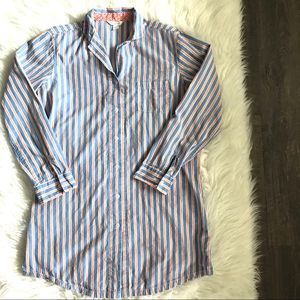Garnet Hill Nightshirt Pajama Top Cotton striped